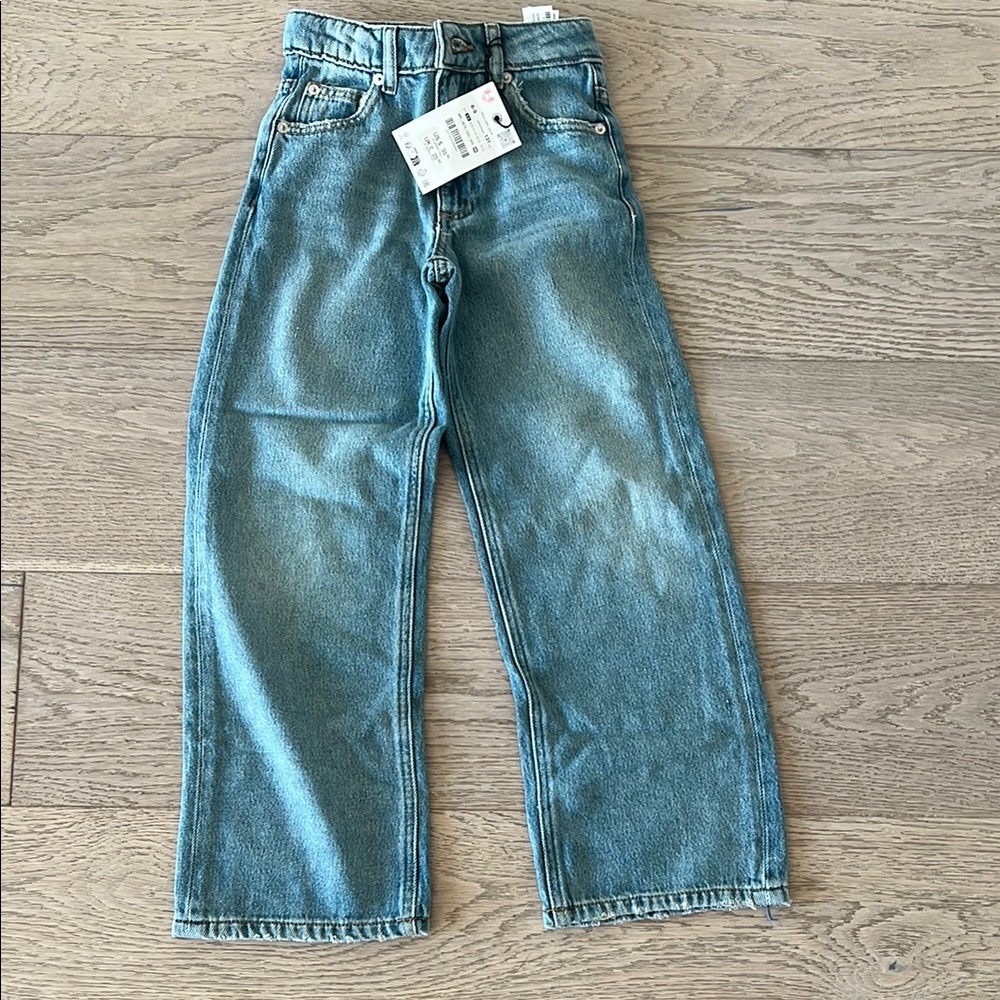 Zara Blue Relaxed Wide-Leg Jeans